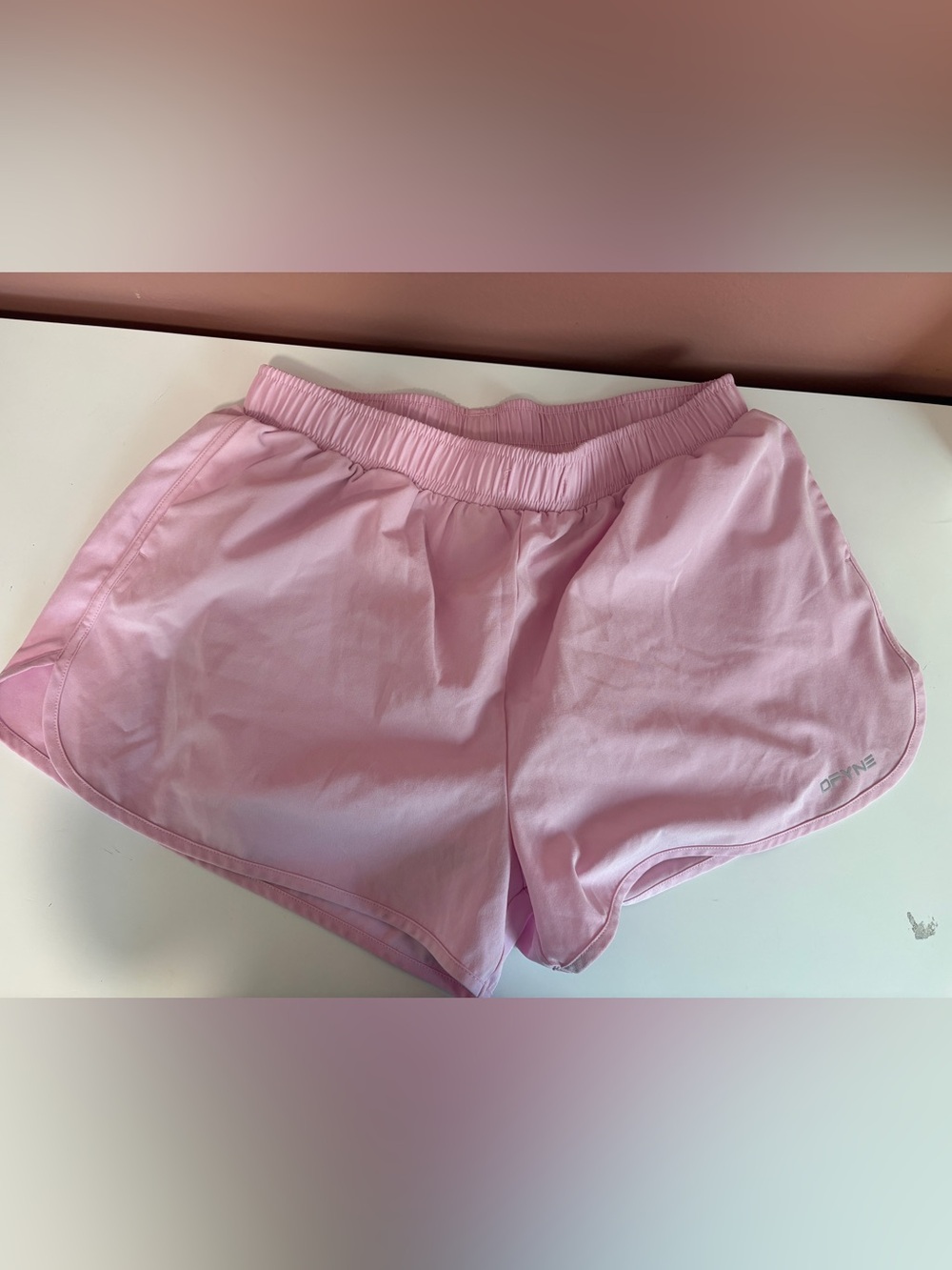Women's Light Pink Athletic Running Shorts with Elastic Waist